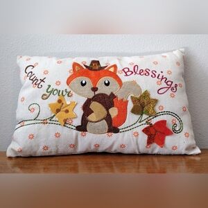 Count Your Blessings Fall Autumn Throw Pillow